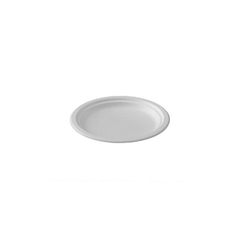 Assiette plate jetable en pâte biodégradable cm 17,5