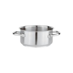 Cacerola media alta de acero inoxidable con 2 asas de 24 cm