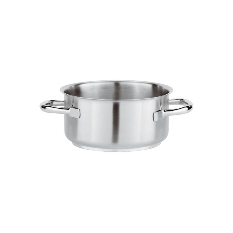 Cocotte mi-haute à 2 poignées en acier inoxydable 24 cm