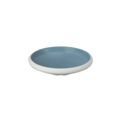 Bandeja oval Taiji de melamina azul y blanca 23x17 cm