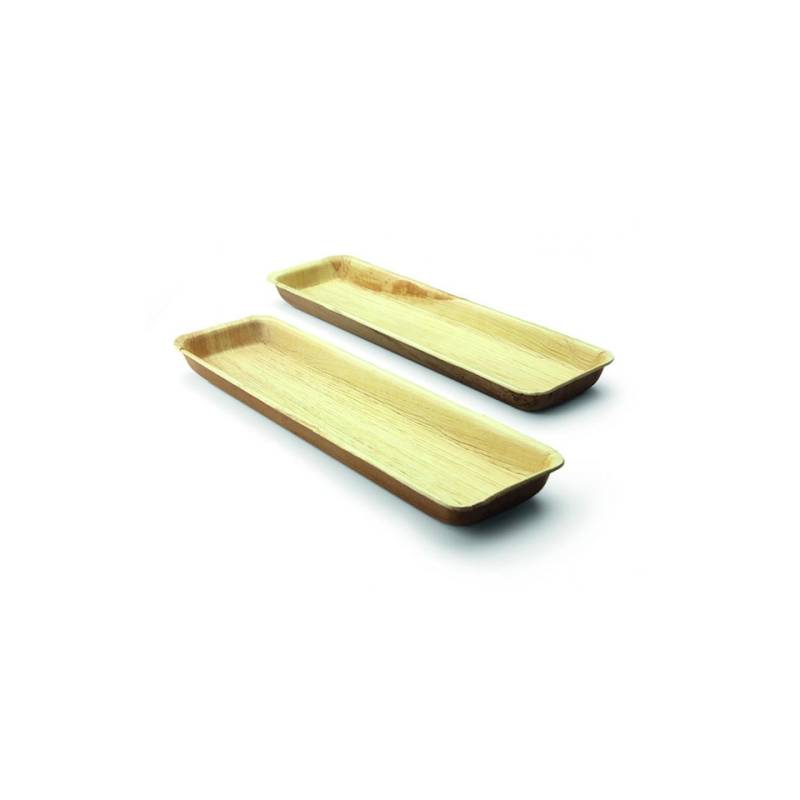 Plateau rectangulaire en feuilles de palmier cm 33x9x2,5