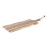 Tabla de cortar rectangular con mango de madera de teca clara cm 59x20