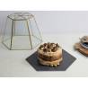 Plateau hexagonal en ardoise avec dôme hexagonal en verre cm 40