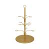 Soporte de árbol para 12 copas de metal dorado