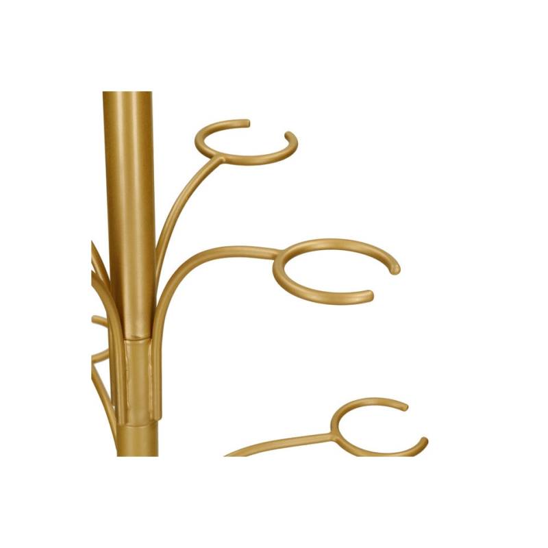 Soporte de árbol para 12 copas de metal dorado