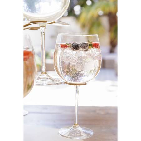 Support pour 12 gobelets en métal doré