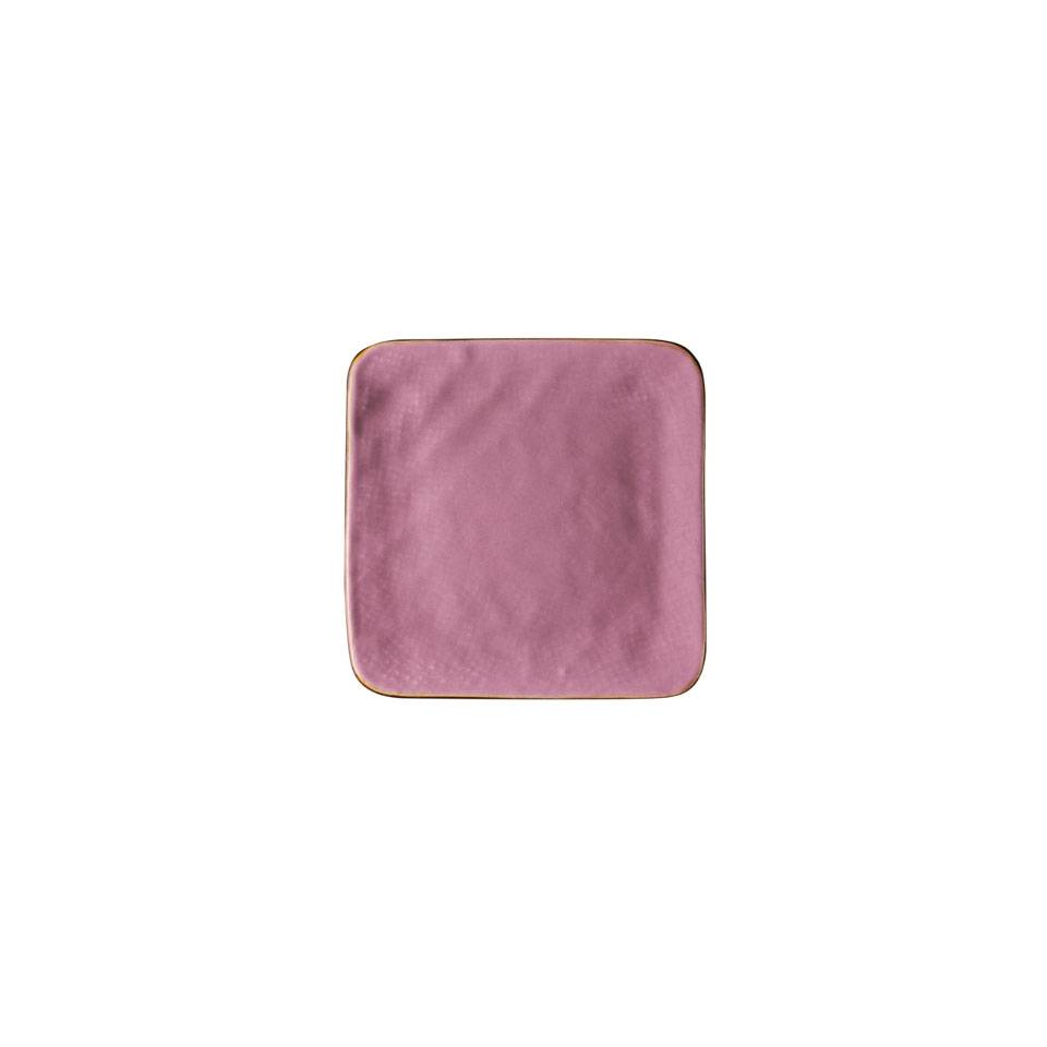 Mediterraneo Novità Home square pink ceramic plate 4.60 inch