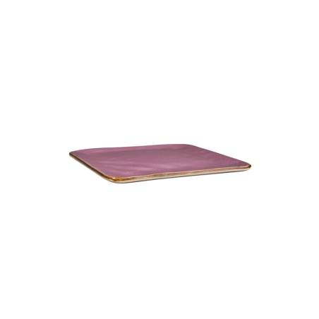 Piatto quadro Mediterraneo Novità Home in ceramica rosa cm 11,7