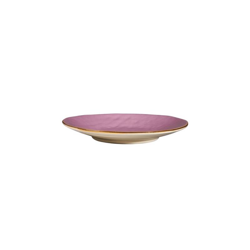 Piatto piano Mediterraneo Novità Home in ceramica rosa cm 20