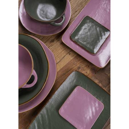 Mediterraneo Novità Home pink ceramic flat plate 7.87 inch