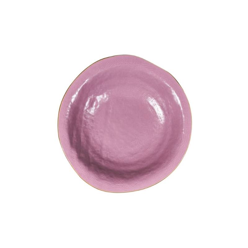 Novelty Home Plato hondo de cerámica Mediterráneo rosa cm 24
