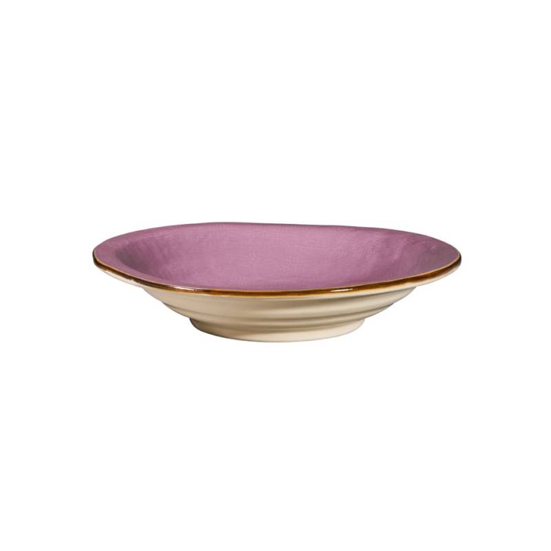 Piatto fondo Mediterraneo Novità Home in ceramica rosa cm 24