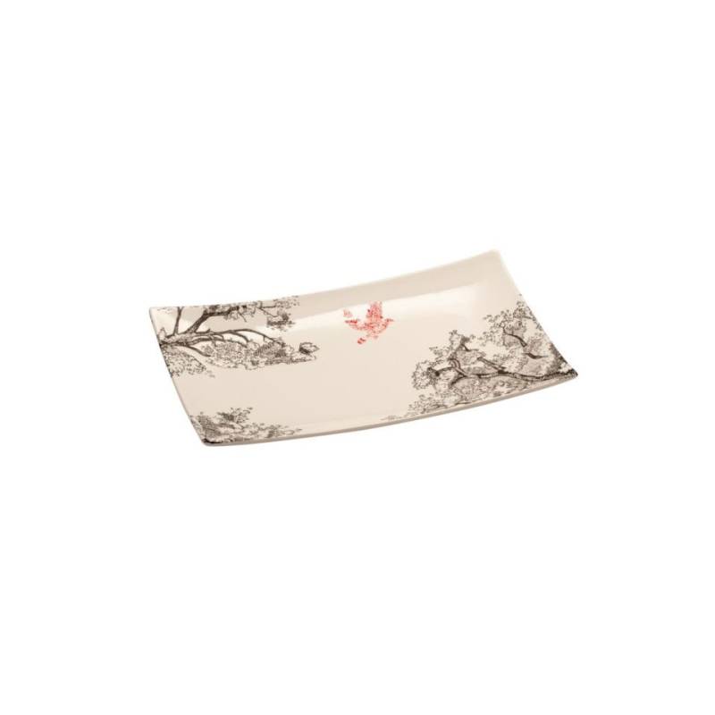 Plateau en porcelaine de Kerasia avec décor de sakura 25x15,5 cm