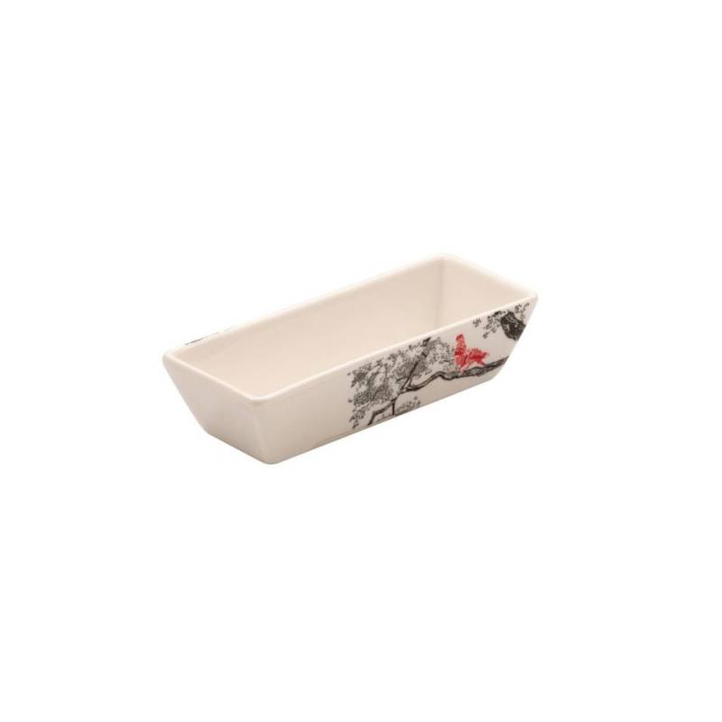 Cuenco rectangular de porcelana Kerasia con decoración sakura 12,5x5x3 cm