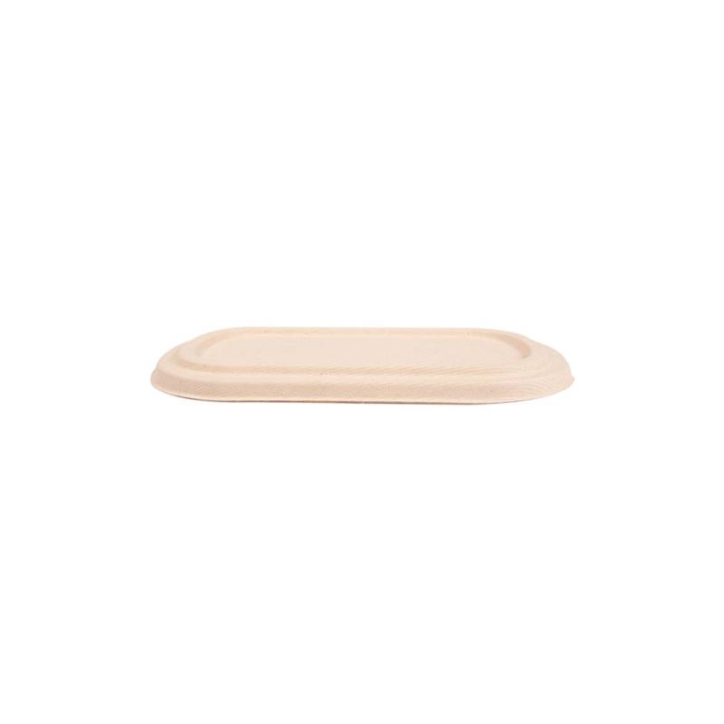 Couvercle pour conteneur Bionic en bagasse brune 24x14 cm