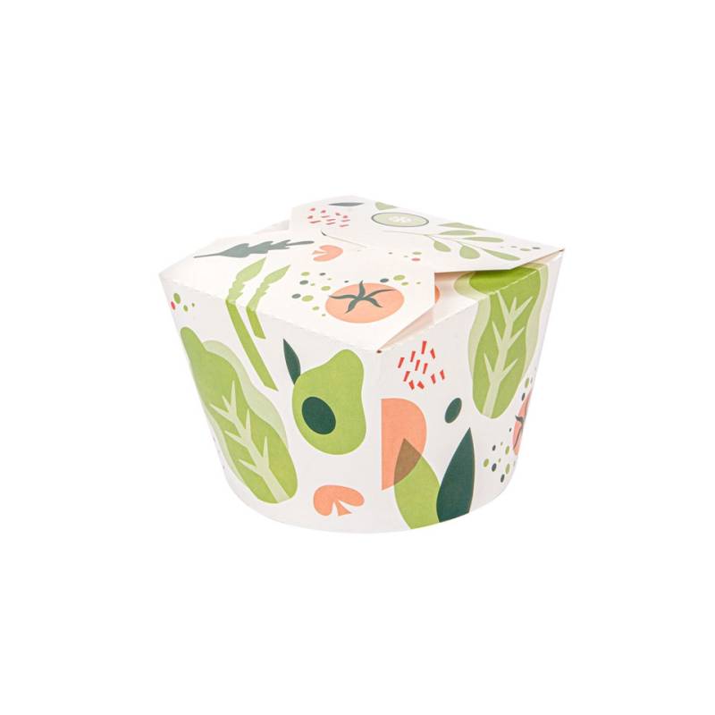 Saladier jetable en papier décor végétal cl 100