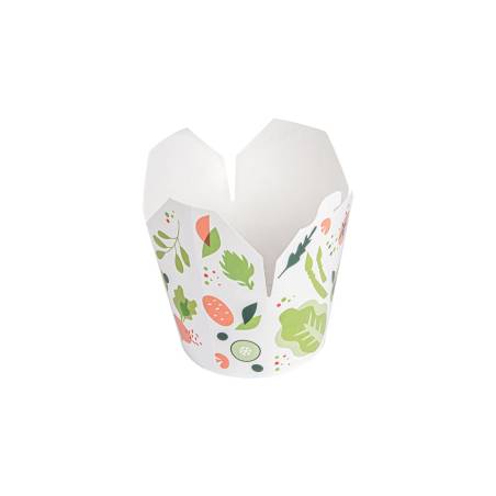Saladier jetable en papier décor végétal cl 100