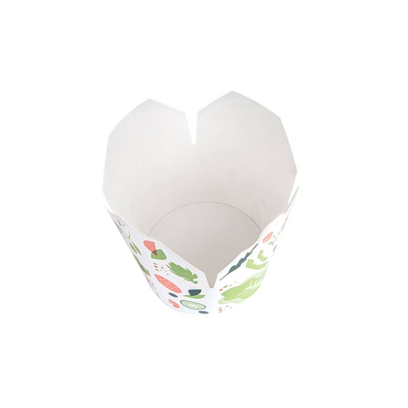 Recipiente desechable para ensaladas en papel decorado vegetal cl 100