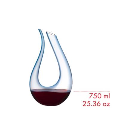 Carafe en verre soufflé Amadeo Riedel avec décoration bleue cl 75