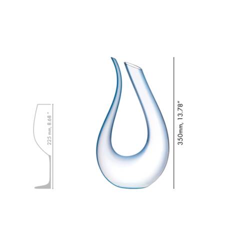 Amadeo Riedel jarra de vidrio soplado con decoración azul cl 75