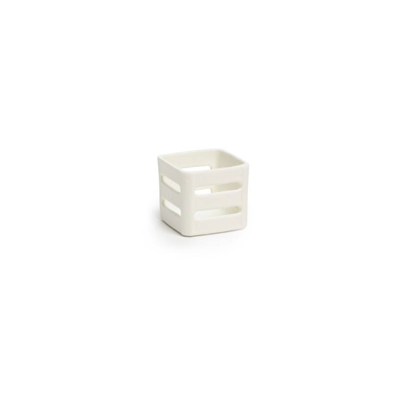 Mini cesta de porcelana blanca Kodai 6,3x6,3x5,6 cm