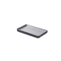 Plateau rectangulaire Tenerife en mélamine grise 25x12,2x2 cm