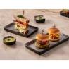 Bandeja rectangular Tenerife en melamina gris 25x12,2x2 cm