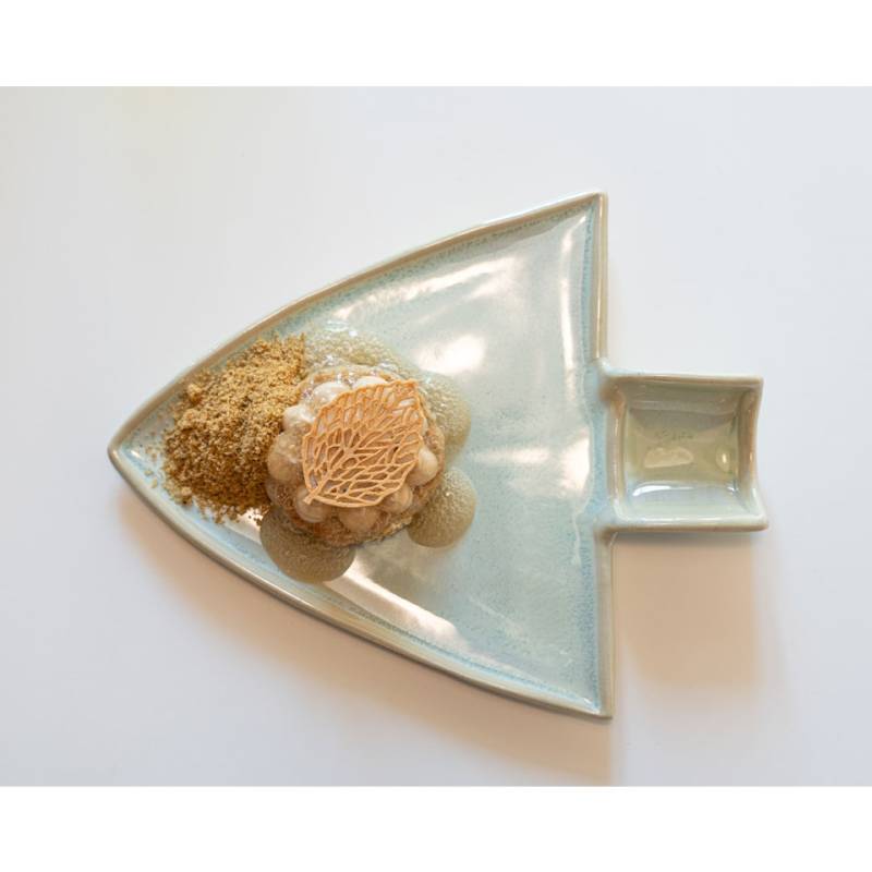 Plato Vanga Terra Radici de porcelana menta fundida 26x21,5 cm