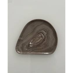 Plato de porcelana de piedra jaspeada 26x23 cm