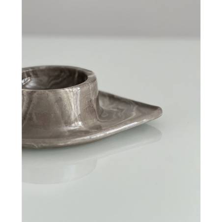 Vulcano Plat en pierre en porcelaine marbrée 24x20x6 cm