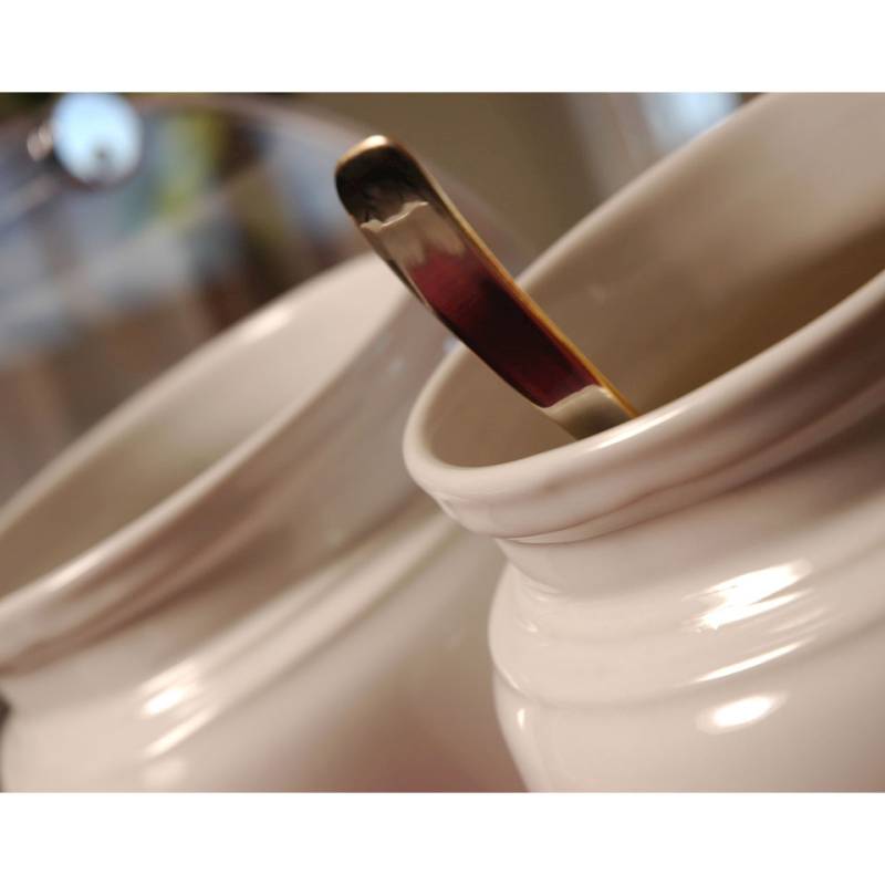 Jarrón de cereales Amphora en porcelana blanca lt 2