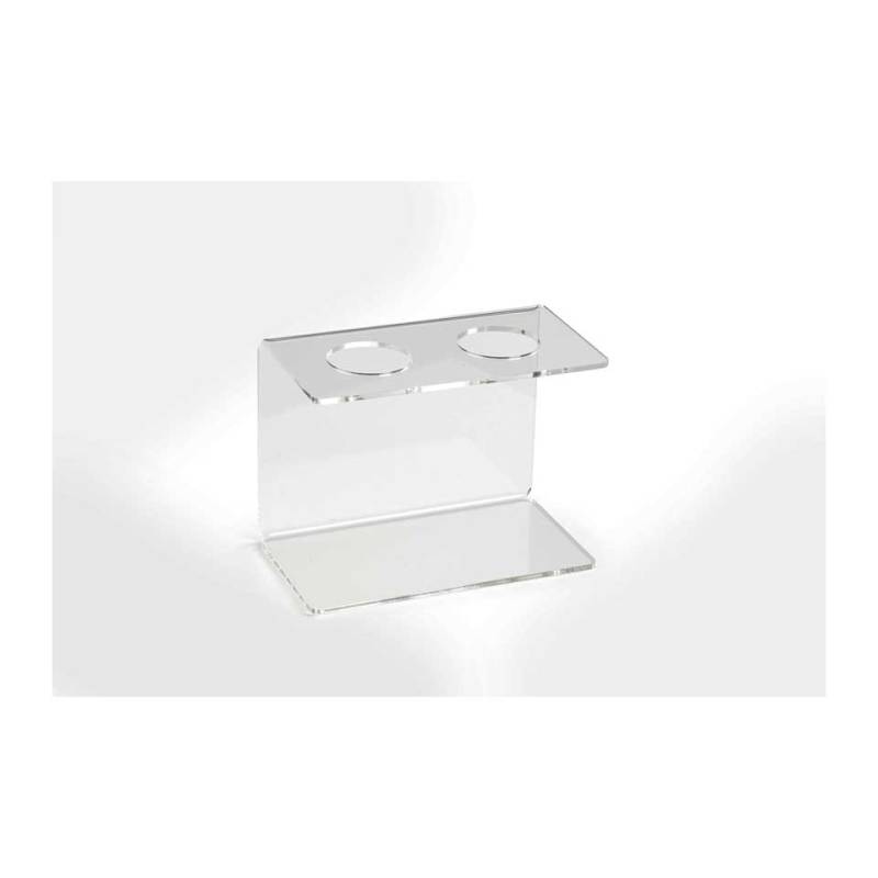 Soporte de plexiglás transparente para conos de 2 agujeros