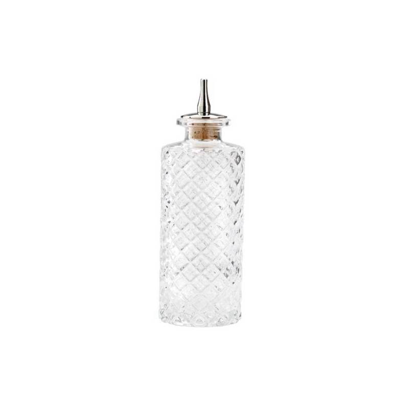Botella y tapón de vidrio tallado de Angostura cl 15