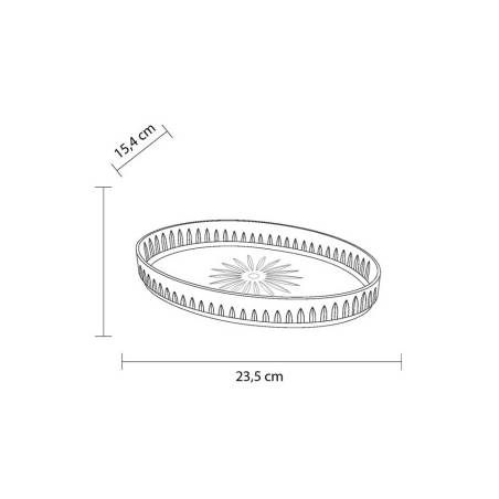 Plateau ovale Milan en san transparent cm 23,5x15,4x3