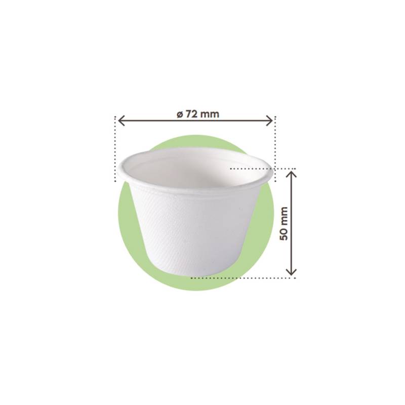 Vaso redondo de bagazo blanco cl 10