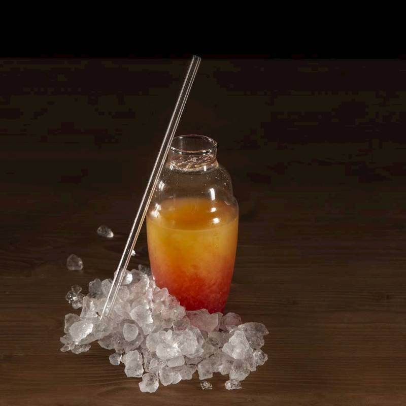 Coctelera 100% vidrio Chef con pajita cl 16