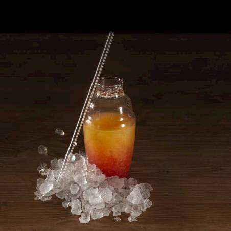 Coctelera 100% vidrio Chef con pajita cl 16