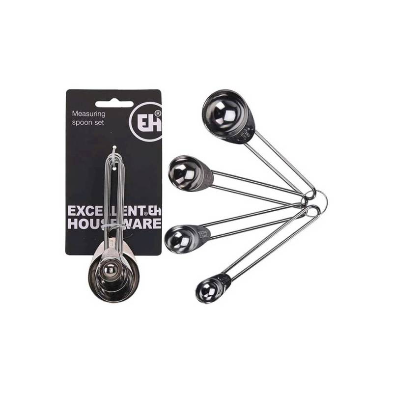 Juego de 4 tazas medidoras de acero inoxidable ml 1,25-2,5-5-15