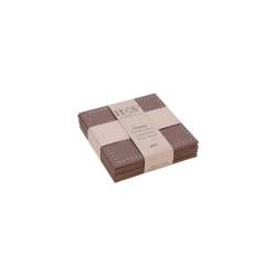 Sous-verre carré en simili-cuir marron 10x10 cm