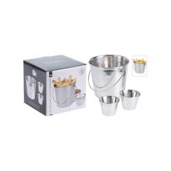 Set de aperitivo de acero inoxidable de 3 piezas