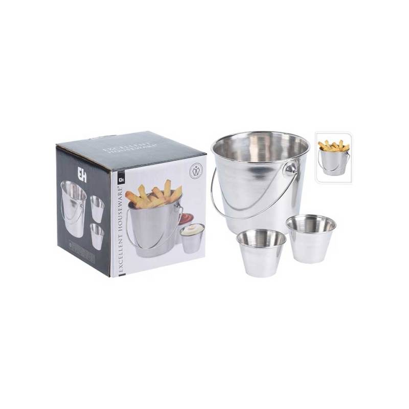 Set de aperitivo de acero inoxidable de 3 piezas