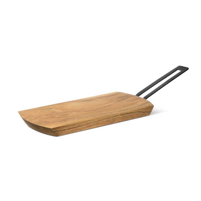 Life tabla de cortar rectangular de madera con mango de acero 30x14 cm
