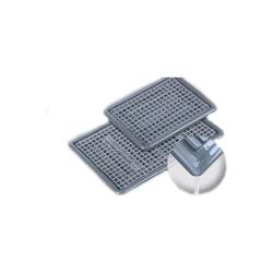 Bandeja con rejilla de plástico gris y blanca cm 33x22,7x1,4