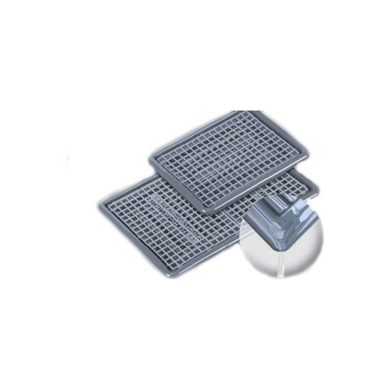 Plateau avec grille en plastique gris et blanc cm 33x22,7x1,4