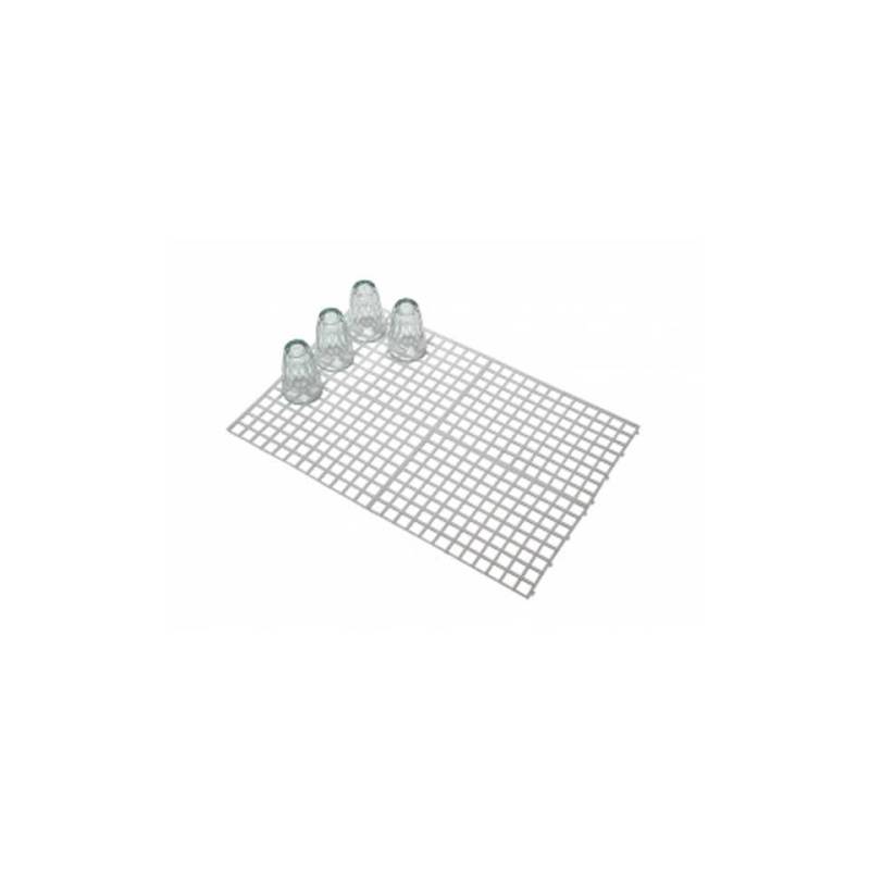 Plateau avec grille en plastique gris et blanc cm 33x22,7x1,4
