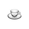 Tasse à café en verre marbré avec assiette cl 8,5