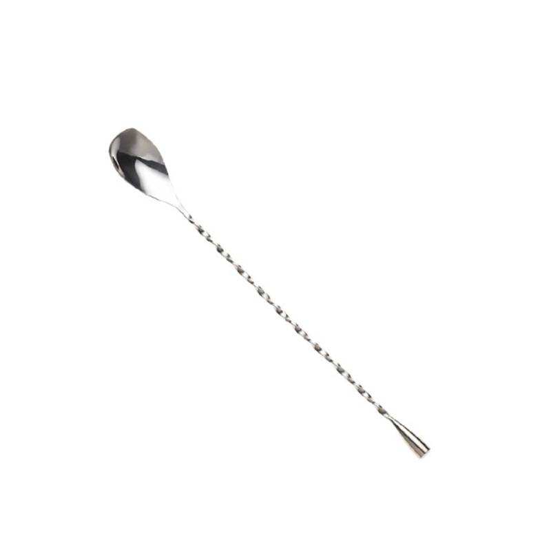 Cuchara de bar acodada con gota de acero inoxidable 30 cm