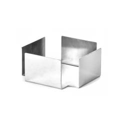 Porte-serviettes carré en acier inoxydable poli cm 13x13x5