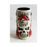 Tasse tiki en céramique rouge et blanche Vince Ray's Voodoo Idol cl 55