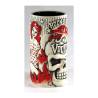 Vince Ray's Voodoo Idol taza tiki de cerámica roja y blanca cl 55